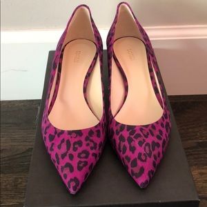 Barneys New York leopard fuchsia heels